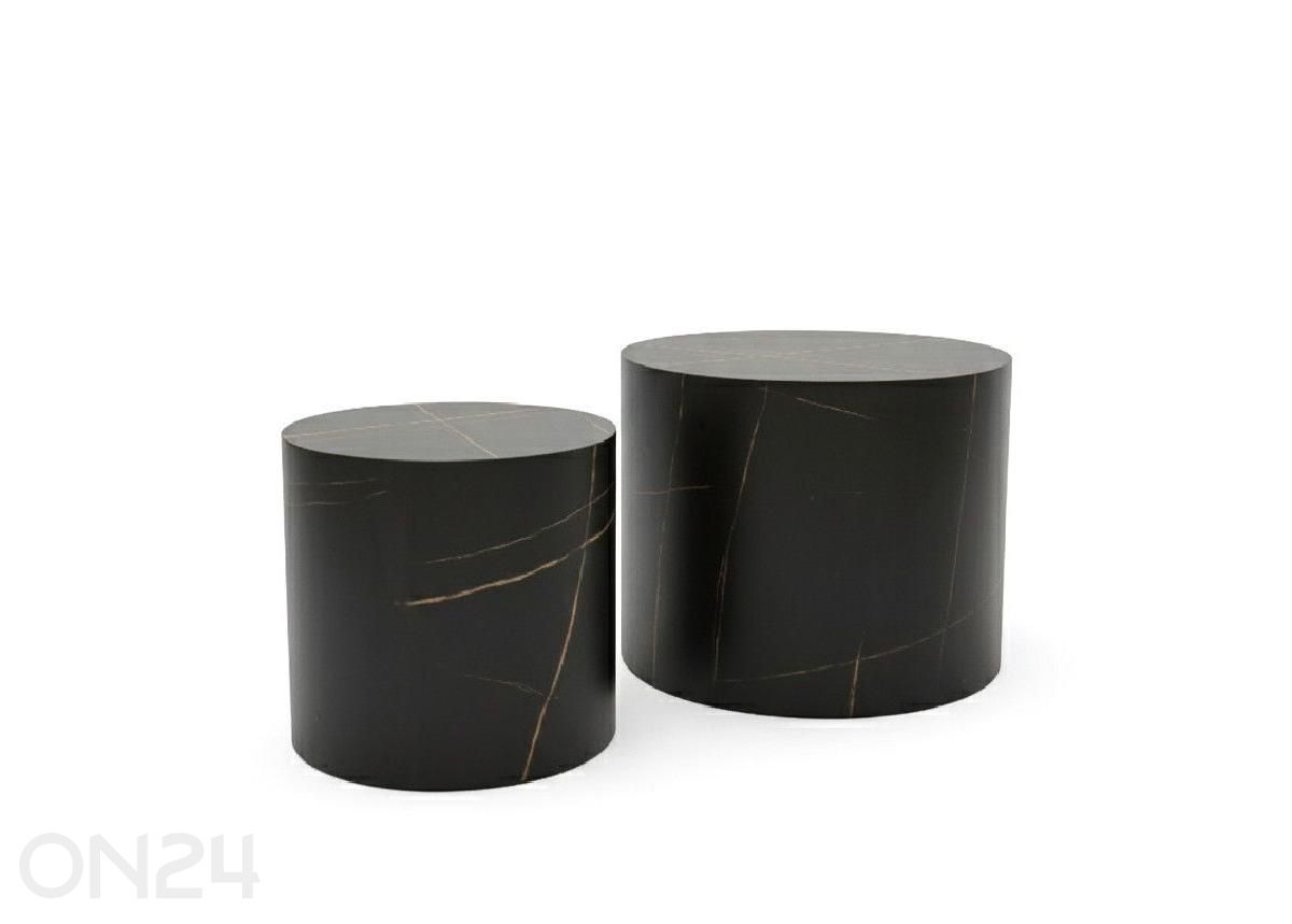 Diivanilaudade komplekt Bud 2tk, must/kuldne suurendatud