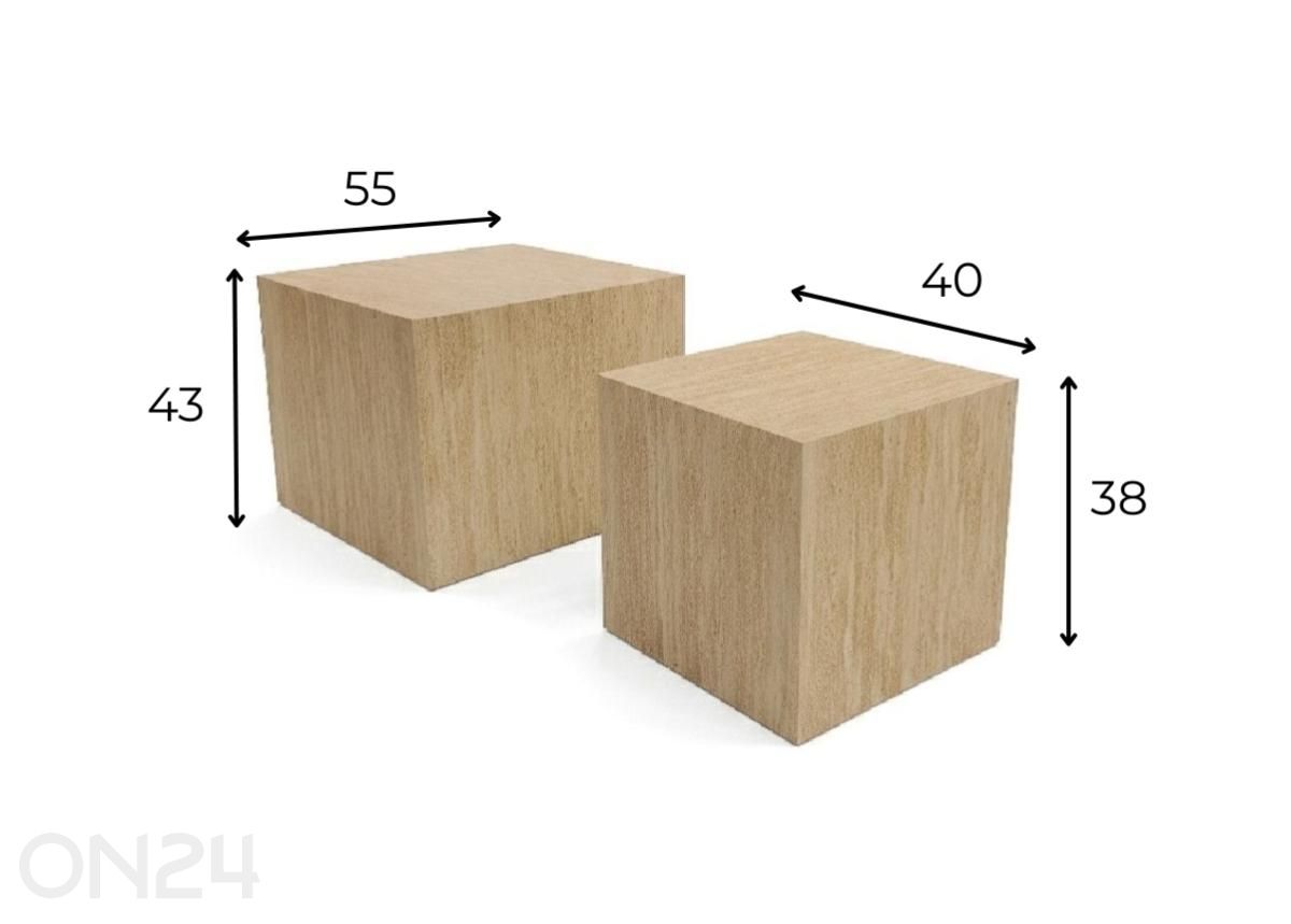 Diivanilaudade komplekt Bud Kuubik 2tk, beež suurendatud mõõdud