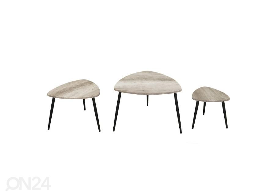 Diivanilaudade komplekt Manhattan 3 tk, hall/must suurendatud