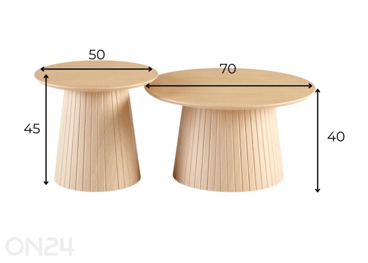 Diivanilaudade komplekt Mermin 2tk suurendatud mõõdud