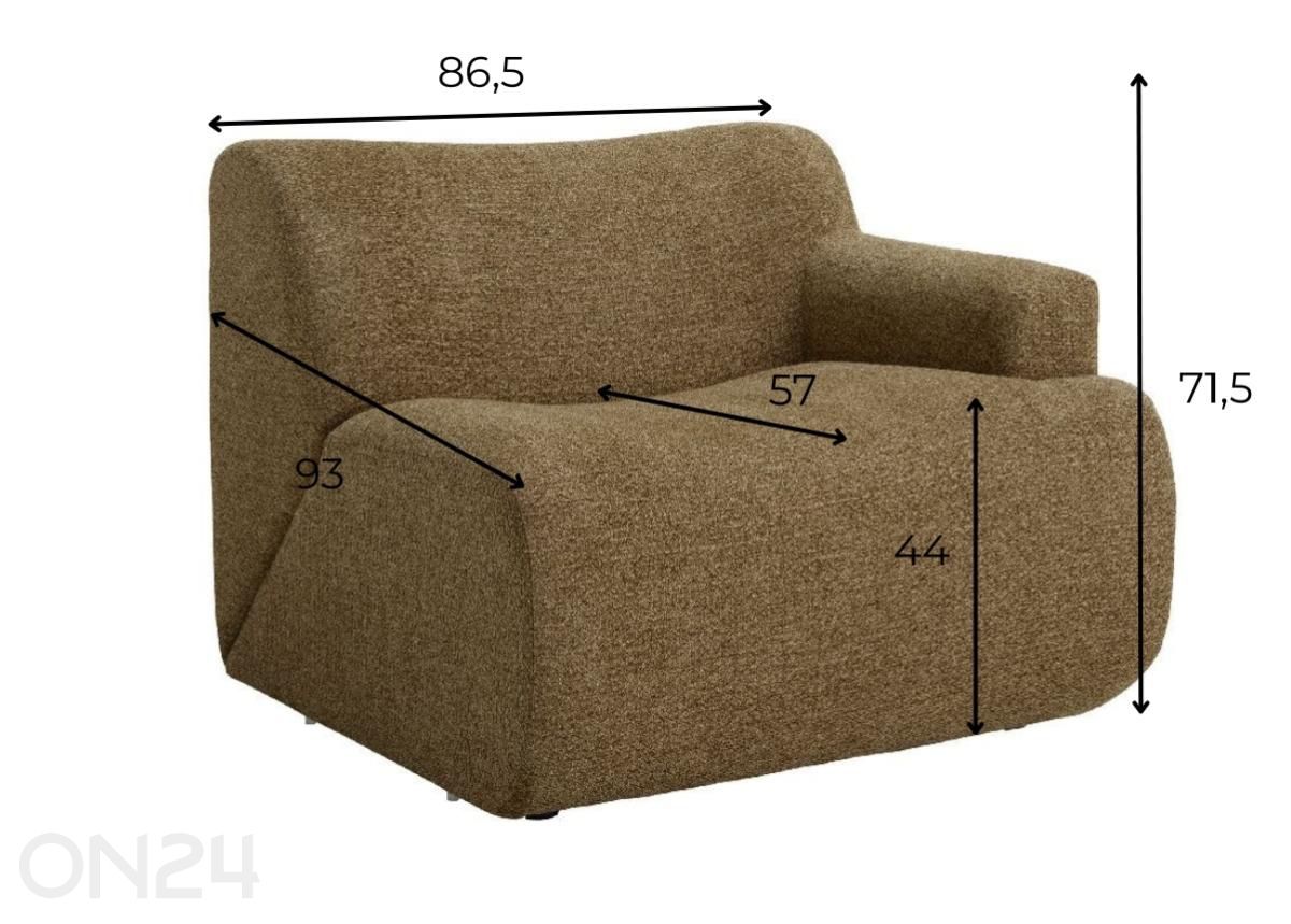 Diivanimoodul parem nurk Svenne suurendatud mõõdud