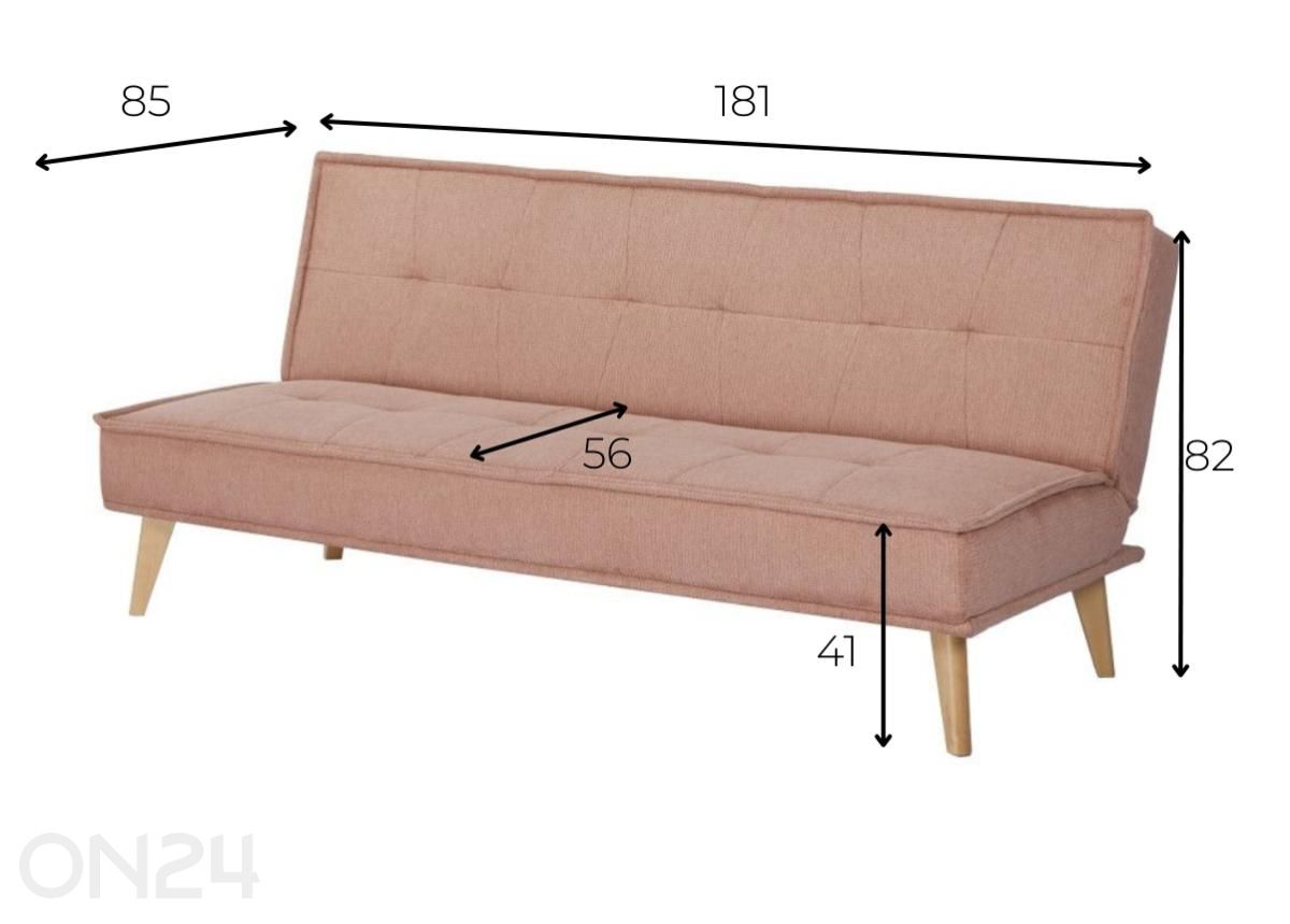 Diivanvoodi Blush suurendatud mõõdud