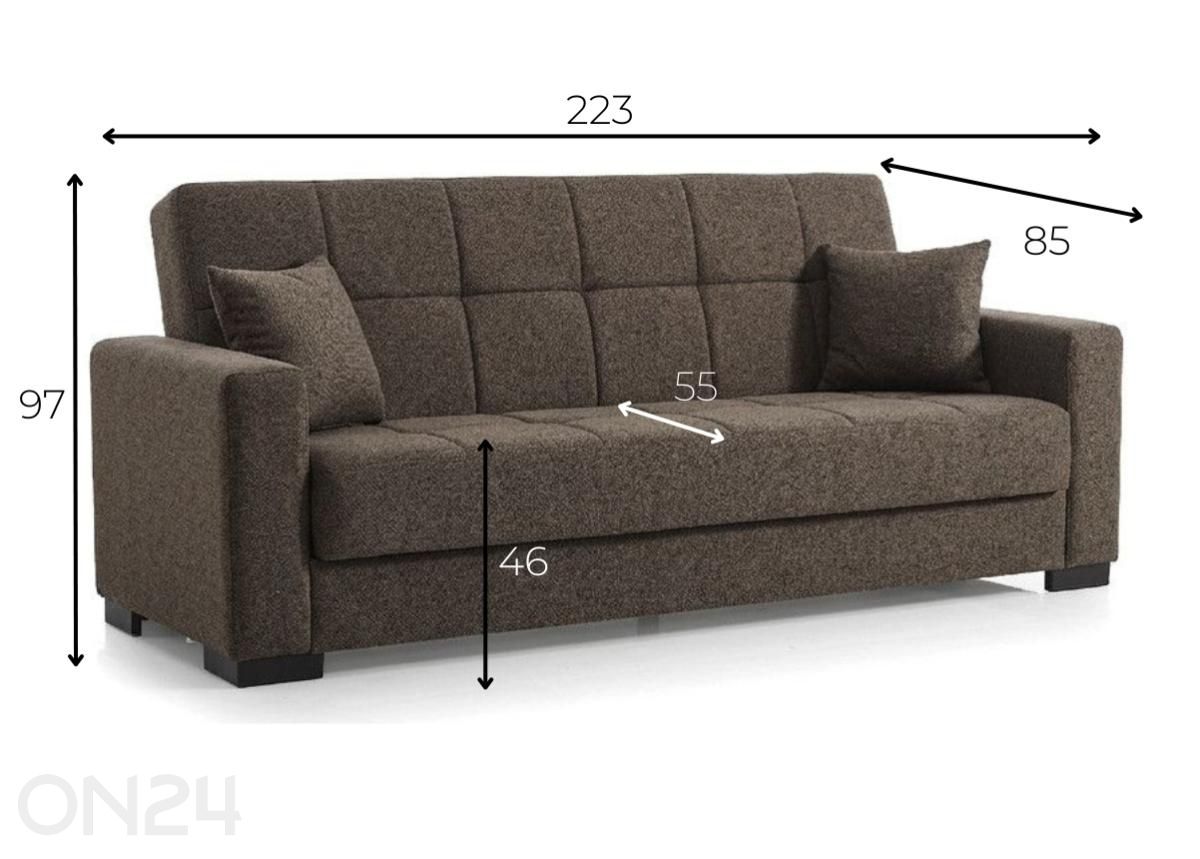 Diivanvoodi Ferdinand, pruun suurendatud mõõdud