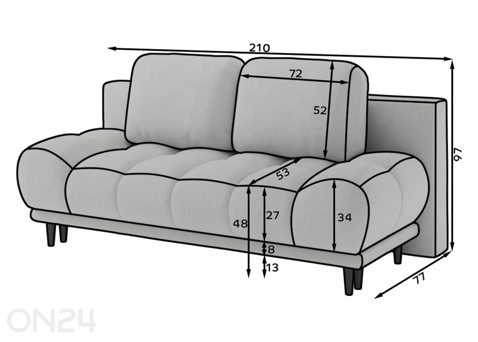 Diivanvoodi Guavio suurendatud mõõdud