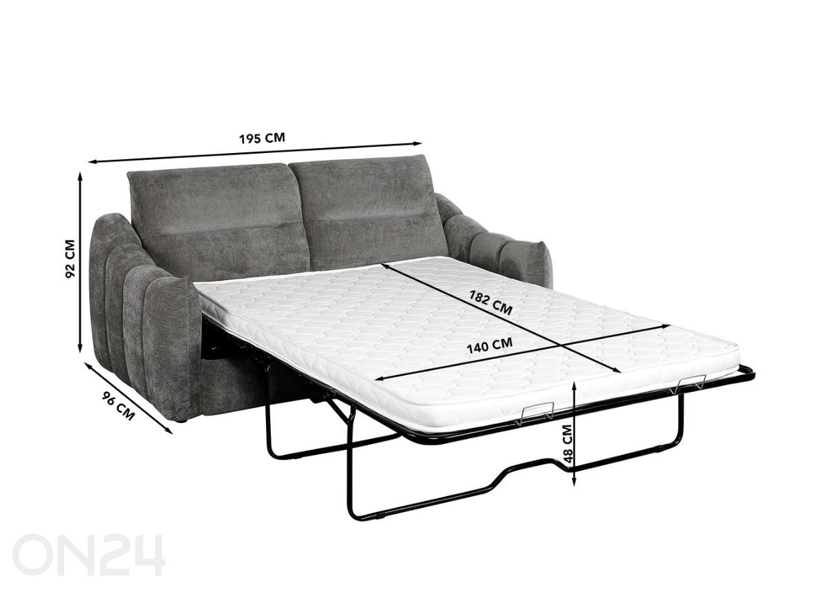 Diivanvoodi Ibiz suurendatud mõõdud