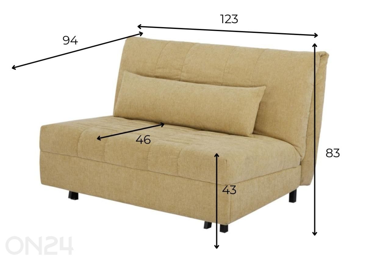 Diivanvoodi Jello suurendatud mõõdud