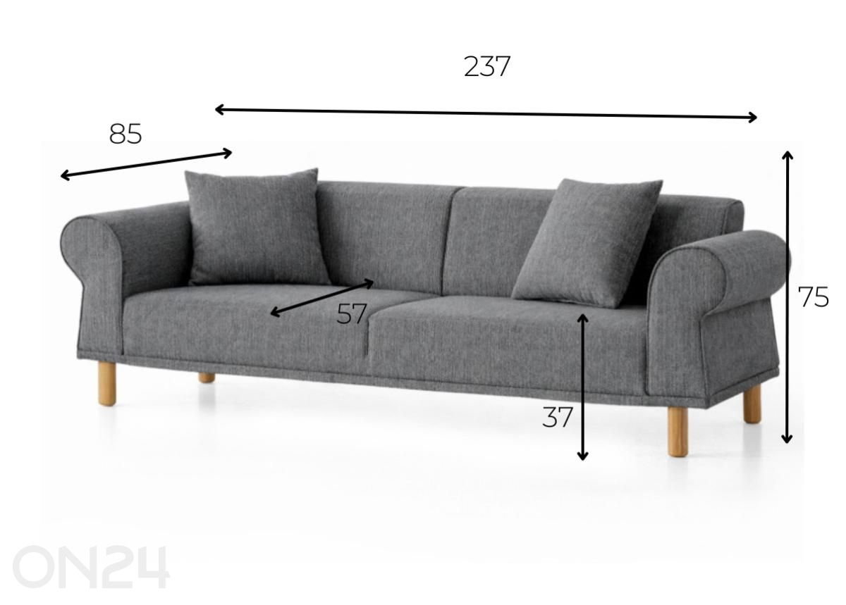 Diivanvoodi Peri suurendatud mõõdud