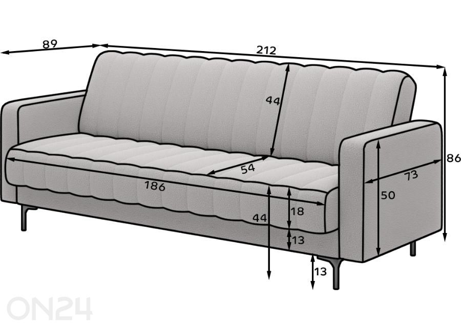 Diivanvoodi Roneyy suurendatud mõõdud