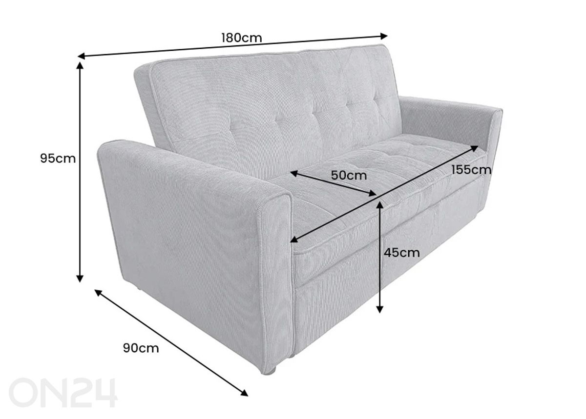 Diivanvoodi Smart suurendatud mõõdud