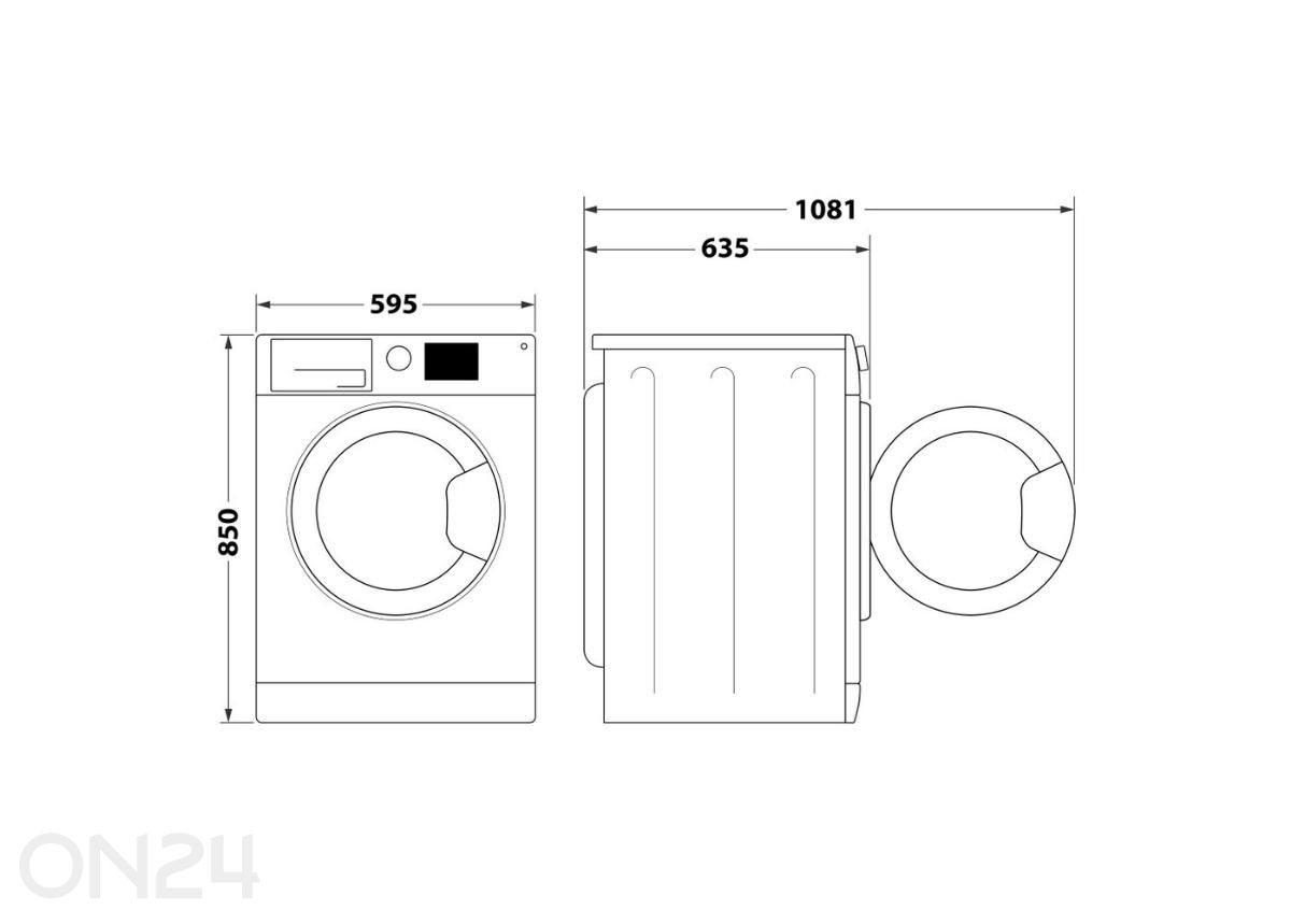 Eestlaetav pesumasin Whirlpool FFD11469BVEE suurendatud mõõdud