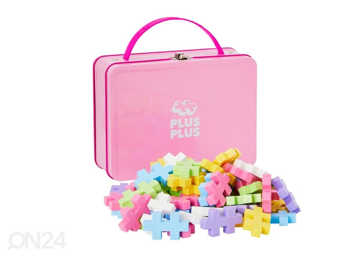 Ehitusklotsid PlusPlus BIG metallist kohvris, Pastell mix, 70 tk suurendatud
