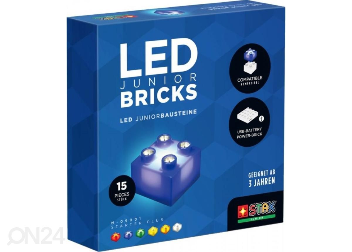 Ehitusklotsid Stax Junior Starter, 15 osa, valgustusega suurendatud