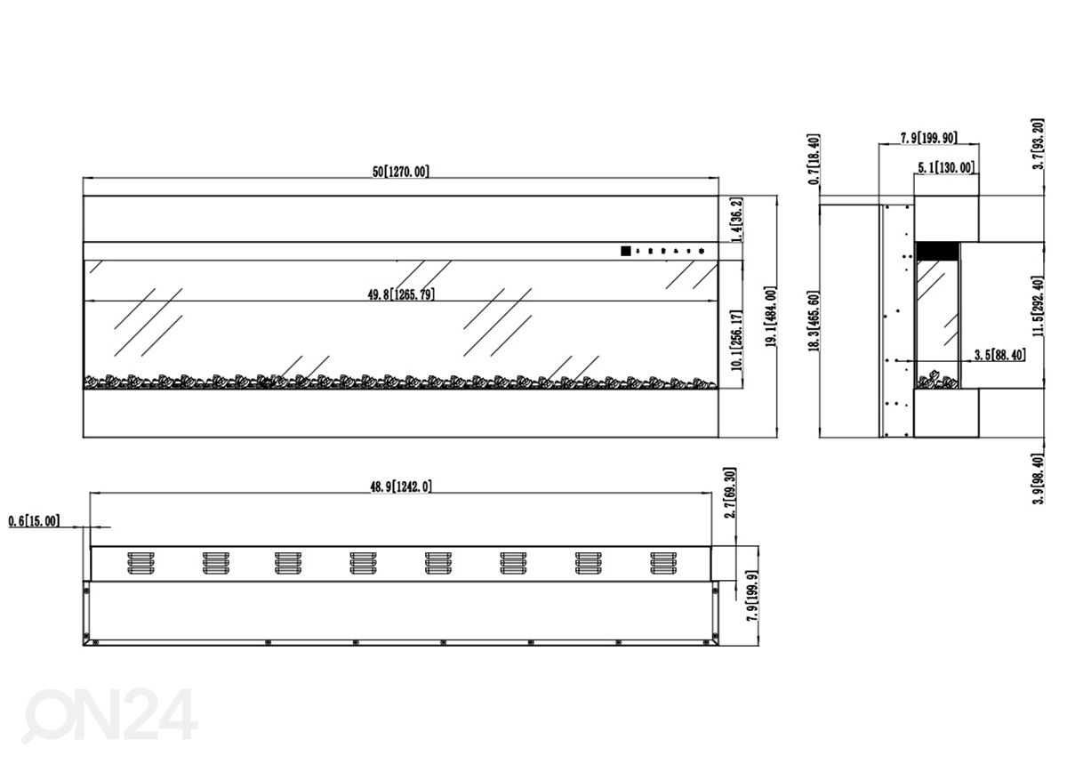Elektrikamin Aflamo Imperial 50 suurendatud mõõdud