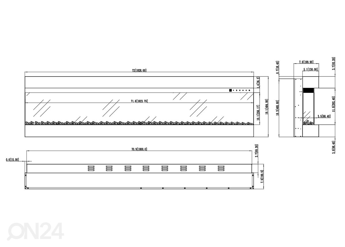 Elektrikamin Aflamo Imperial 72 suurendatud mõõdud