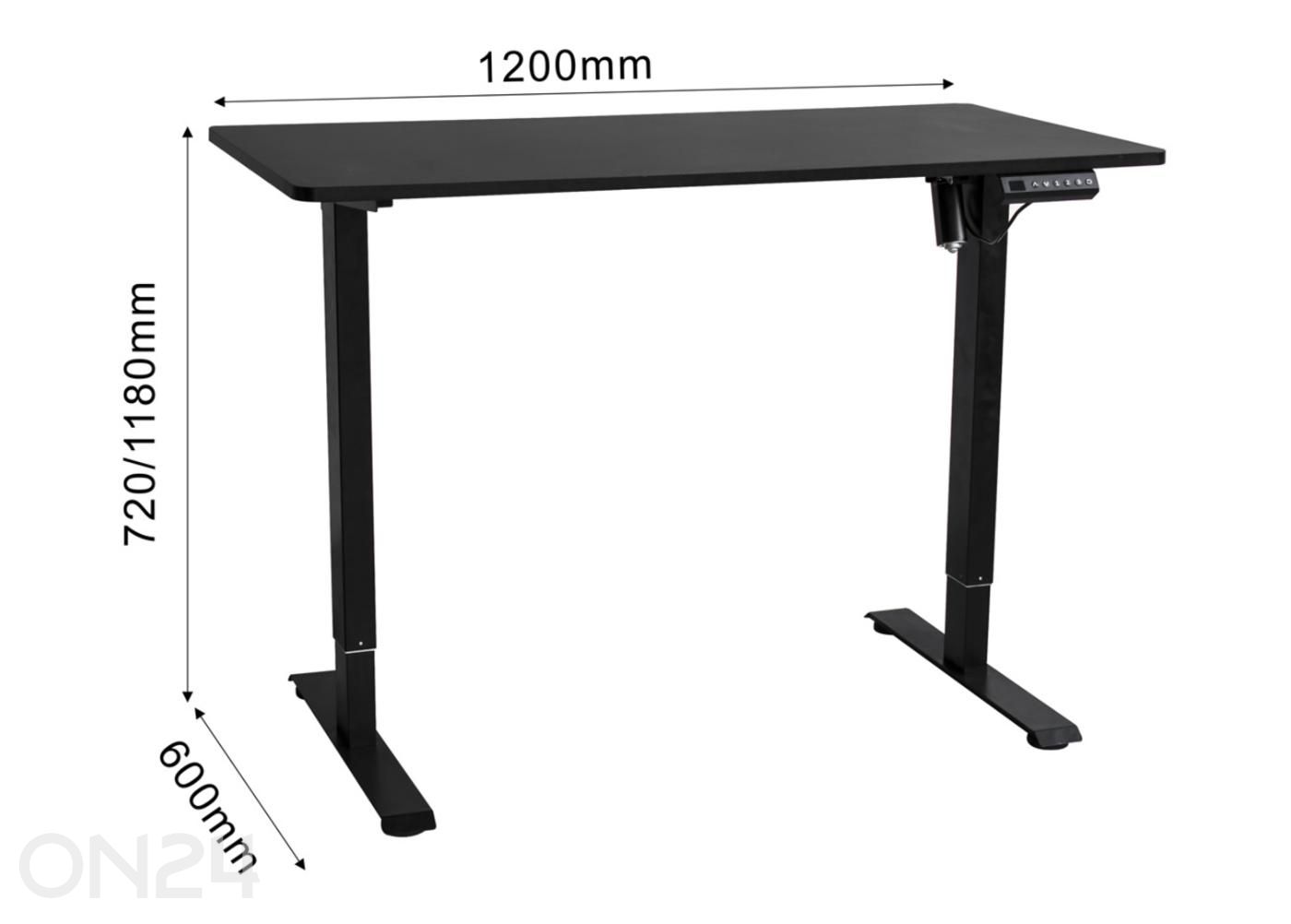 Elektriliselt reguleeritav kirjutuslaud Emil 60x120 cm suurendatud mõõdud