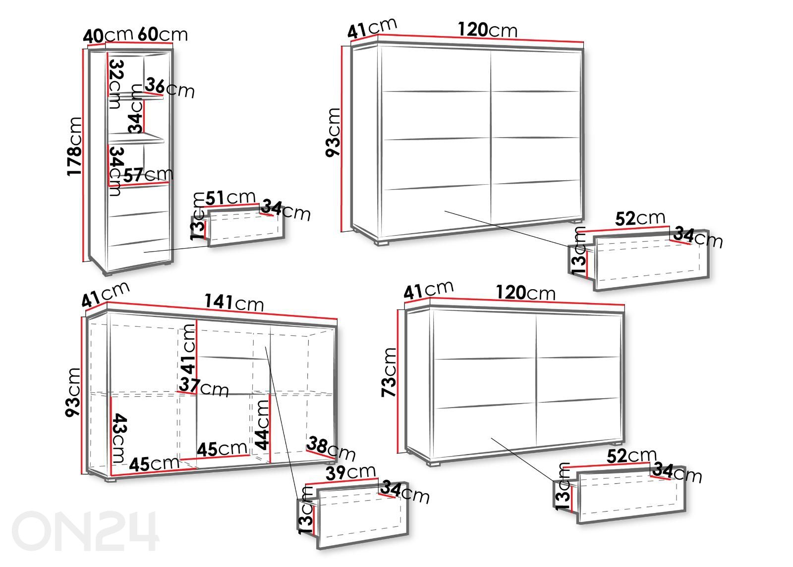 Elutoamööbel Gesita II suurendatud mõõdud