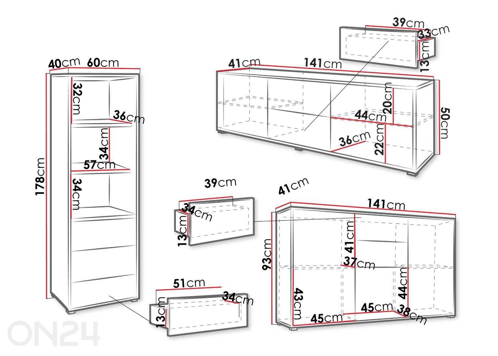 Elutoamööbel Gesita III suurendatud mõõdud