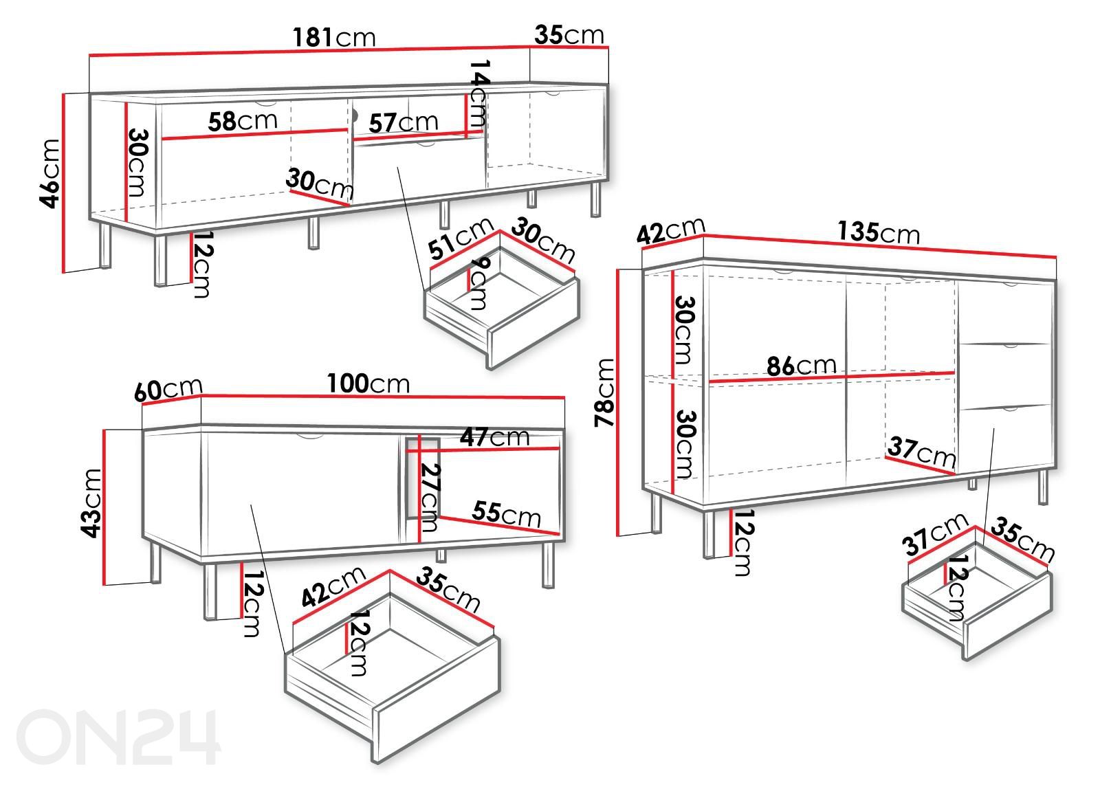 Elutoamööbli komplekt Wera suurendatud mõõdud