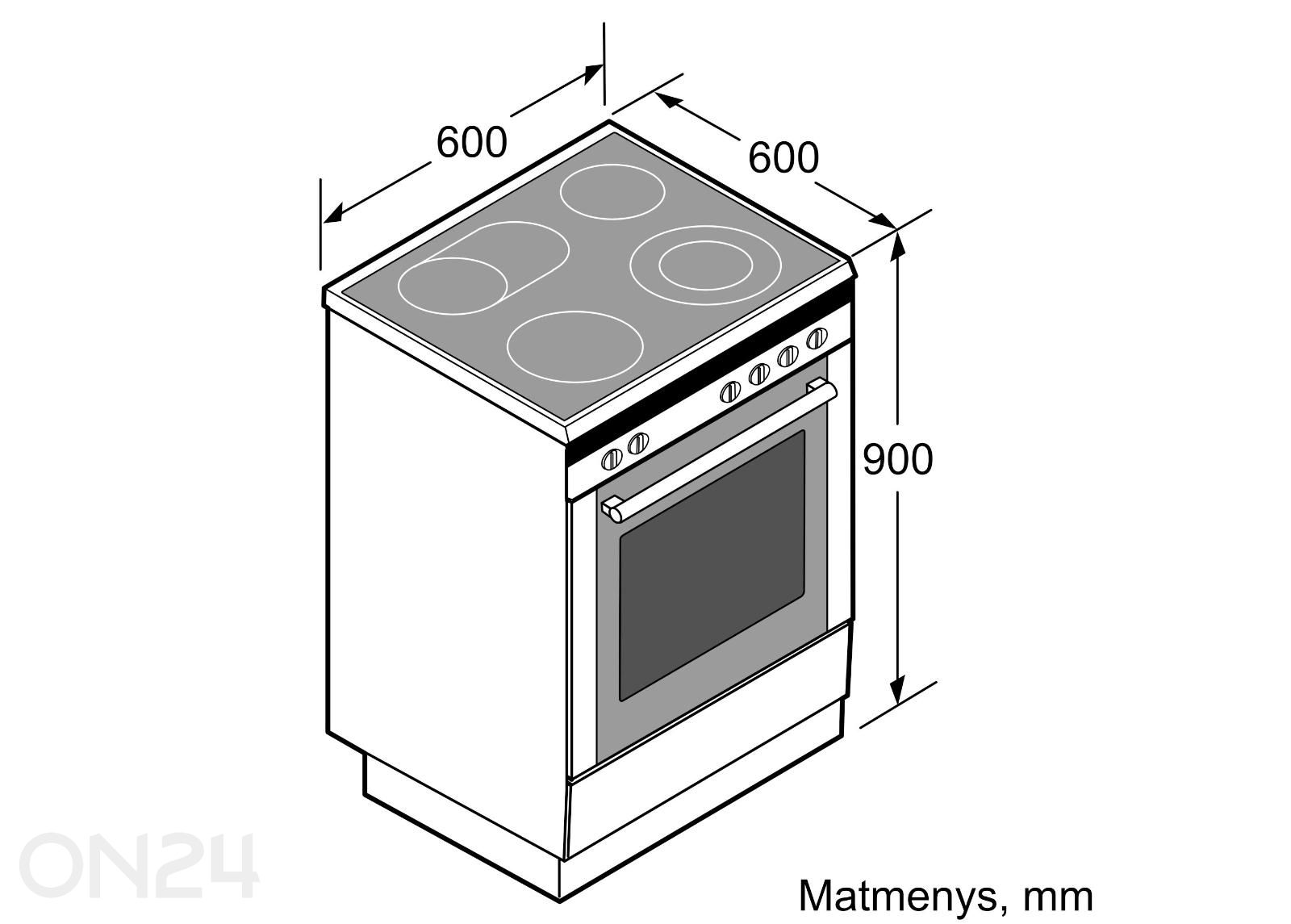Eraldiseisev induktsioonpliit Bosch HLS79Y351U suurendatud mõõdud