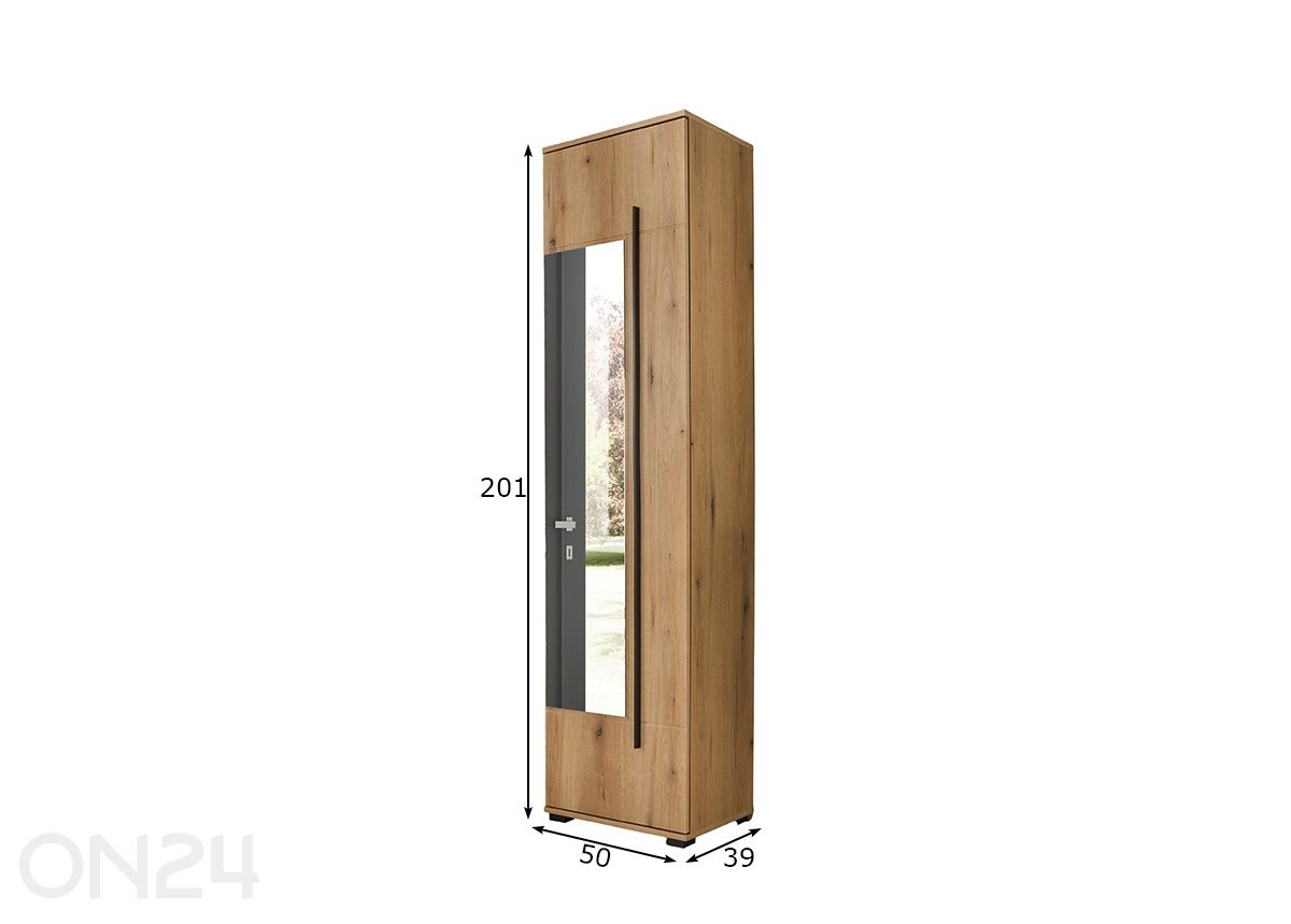 Esikukapp peegliga Cantara suurendatud mõõdud