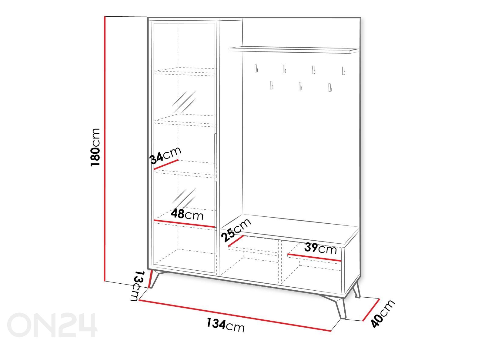 Esikukapp Xylix suurendatud mõõdud