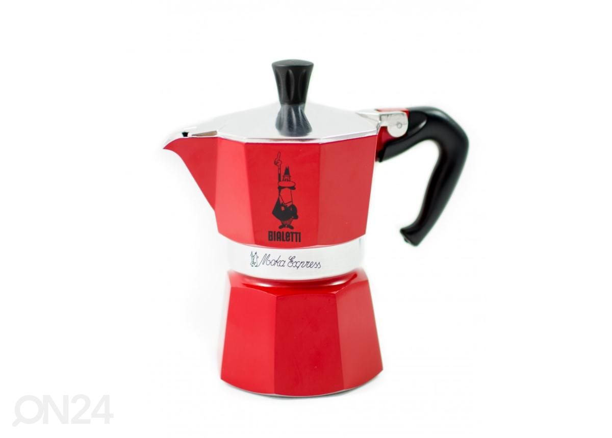 Espressokann Bialetti Moka Express 6 tassile punane suurendatud