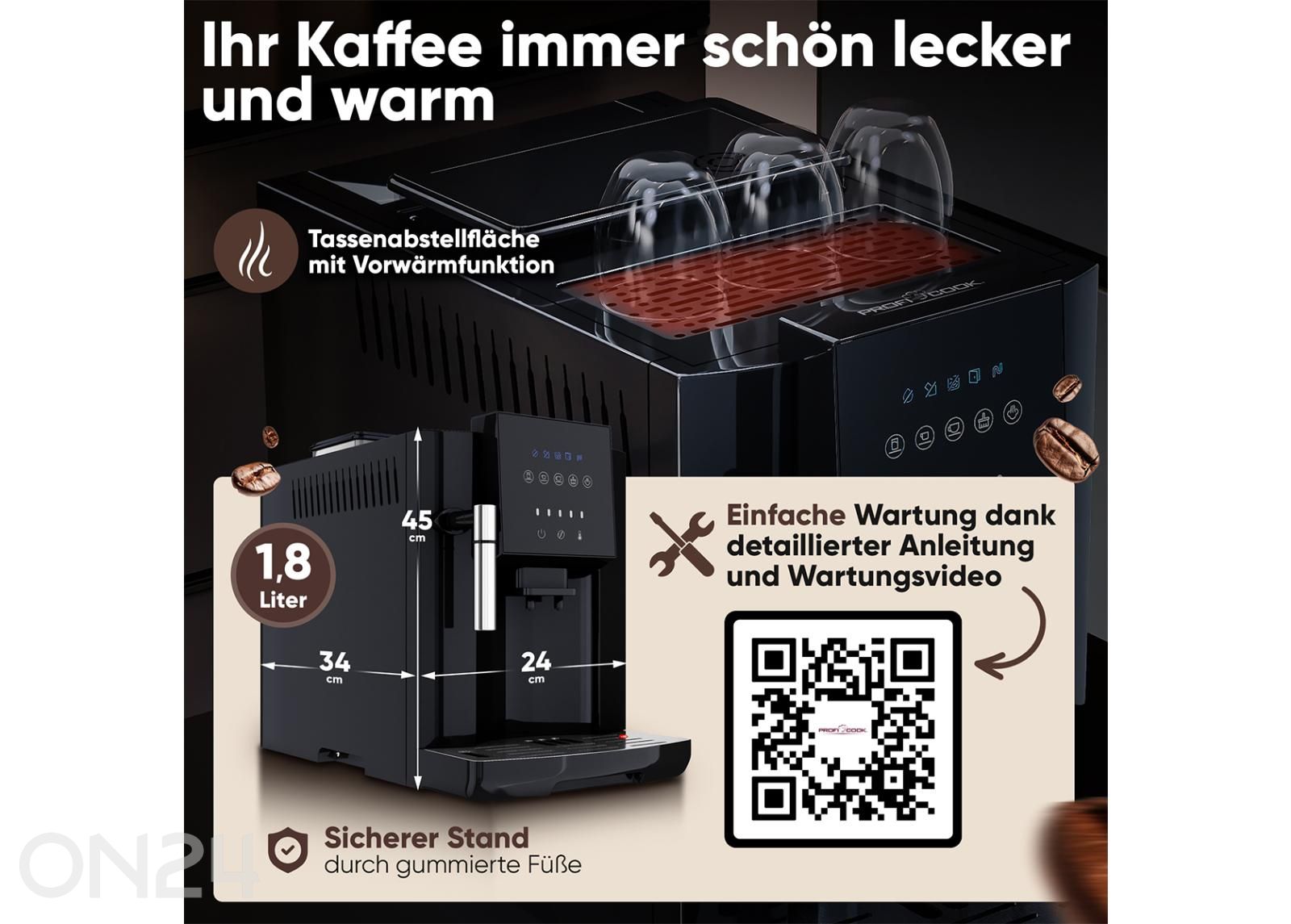 Espressomasin ProfiCook PCKAV1281 suurendatud mõõdud