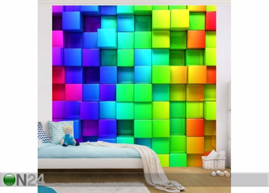 Fliis fototapeet 3D Cubes suurendatud