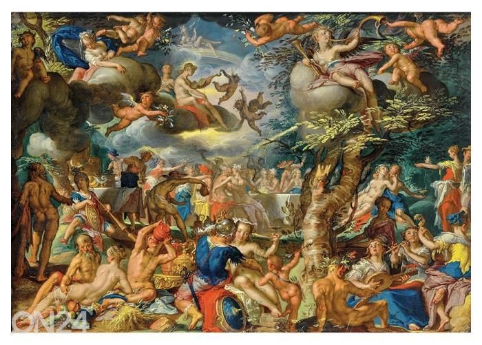 Fliis fototapeet A banquet of the Gods by Joachim Wtewael 368x254 cm suurendatud