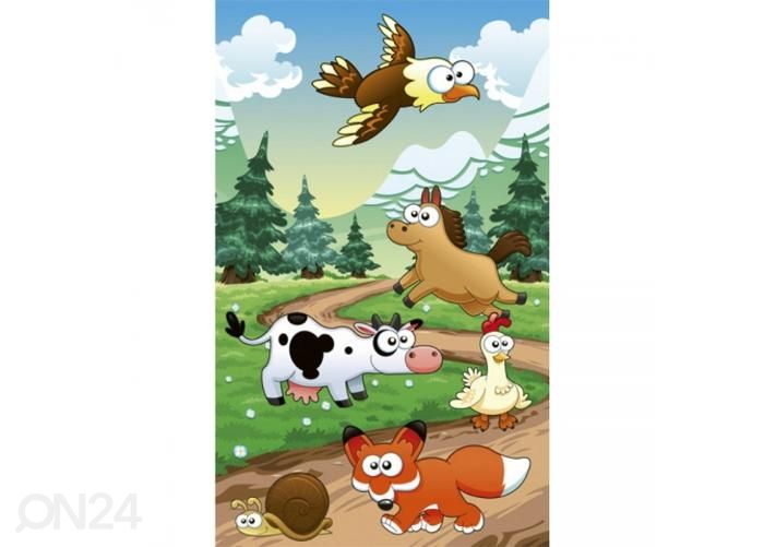 Fliis fototapeet Animals and forest 150x250 cm suurendatud
