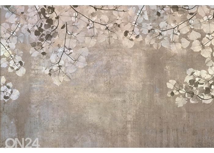 Fliis fototapeet Beige Leaves Abstract 150x250 cm suurendatud