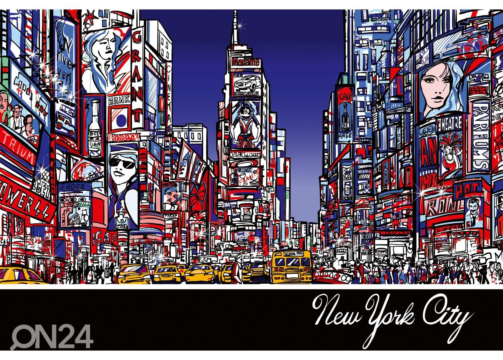 Fliis fototapeet Colorful Times Square suurendatud