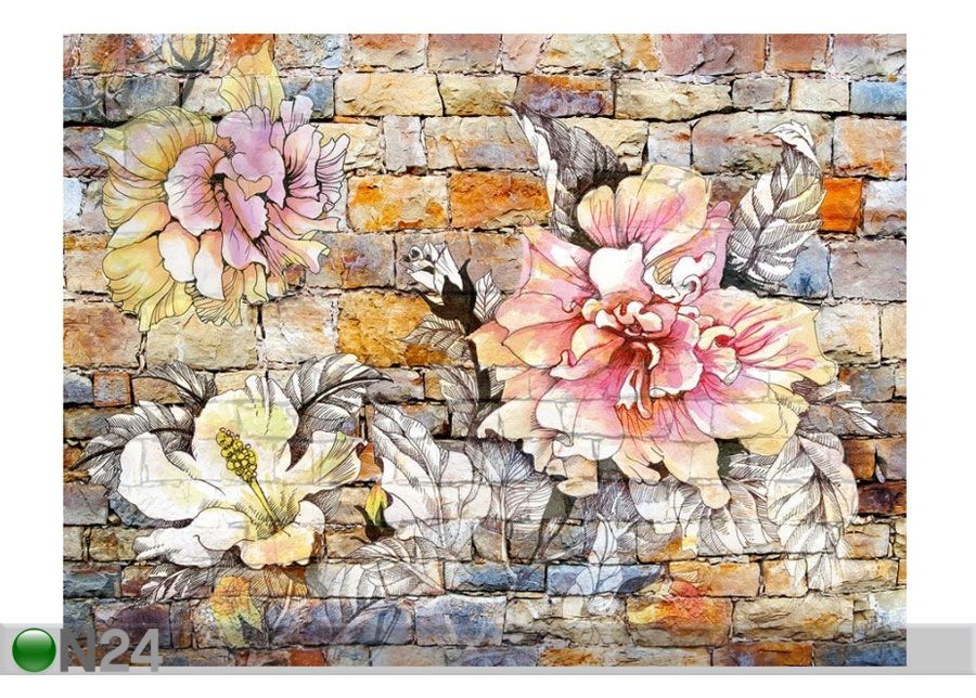 Fliis fototapeet Flowers 4, 360x270 cm suurendatud