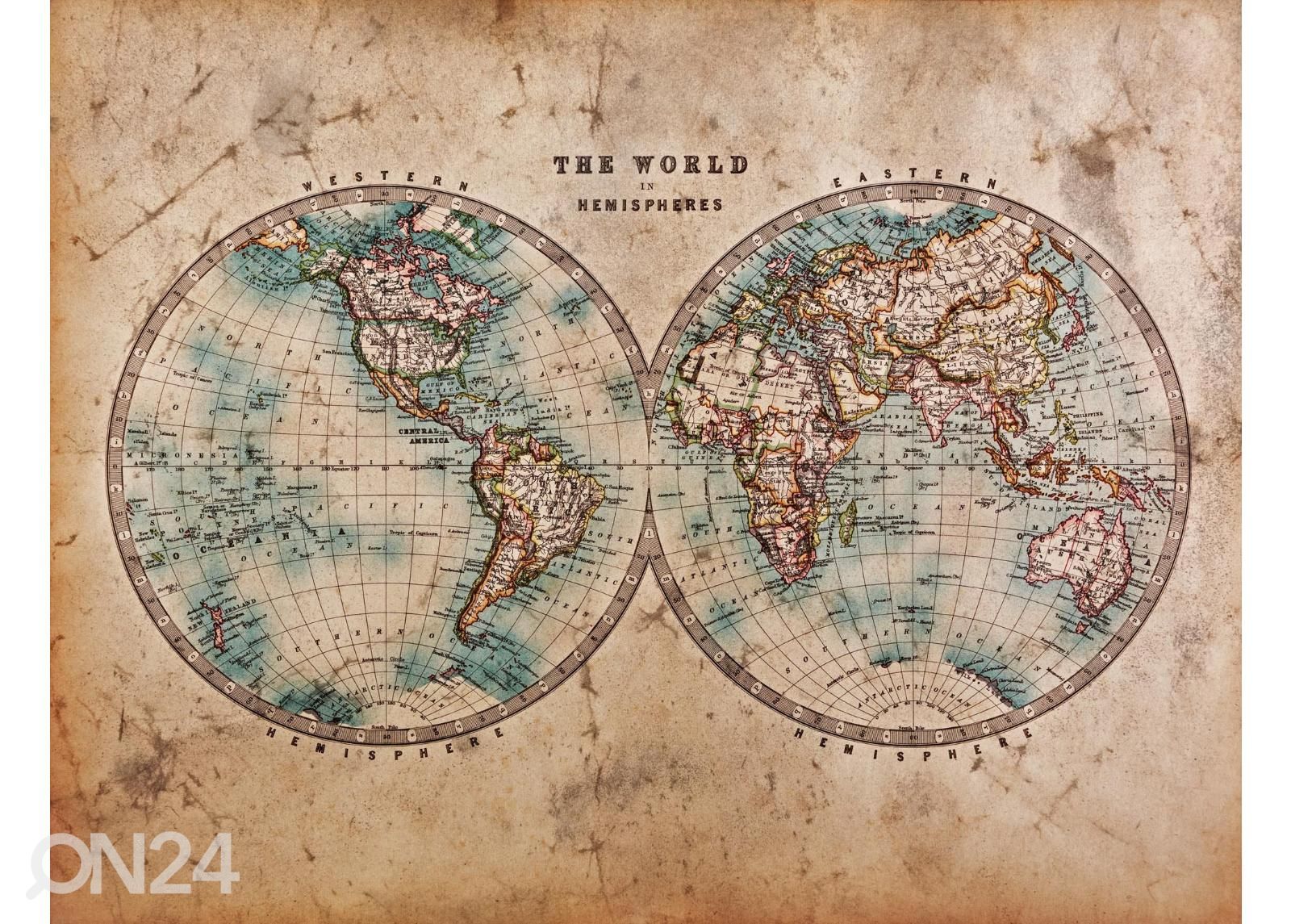 Fliis fototapeet Hemispheres Of Earth suurendatud