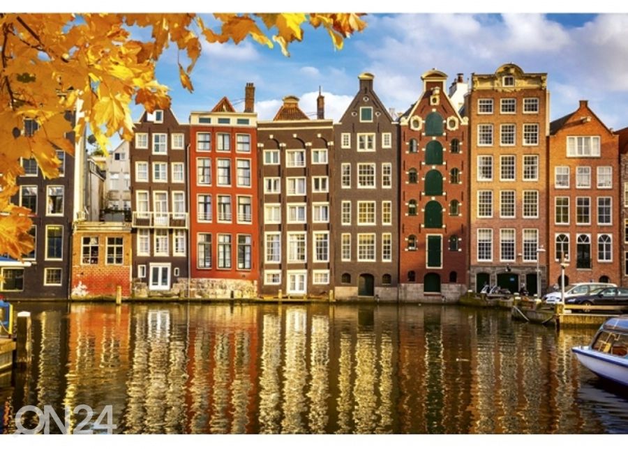 Fliis fototapeet Houses in amsterdam 150x250 cm suurendatud