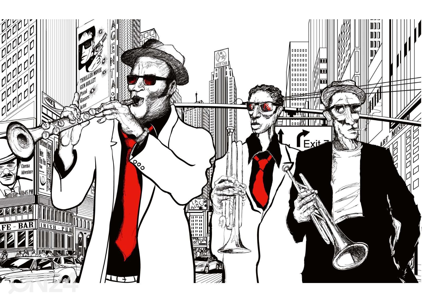Fliis fototapeet Jazz Band suurendatud