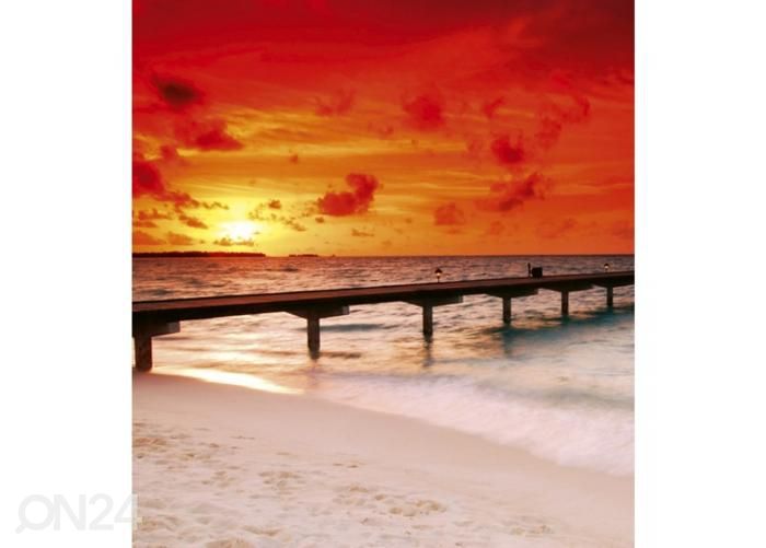 Fliis fototapeet Jetty in sunset 150x250 cm suurendatud