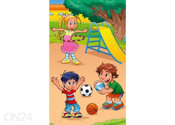 Fliis fototapeet Kids in playground 150x250 cm suurendatud