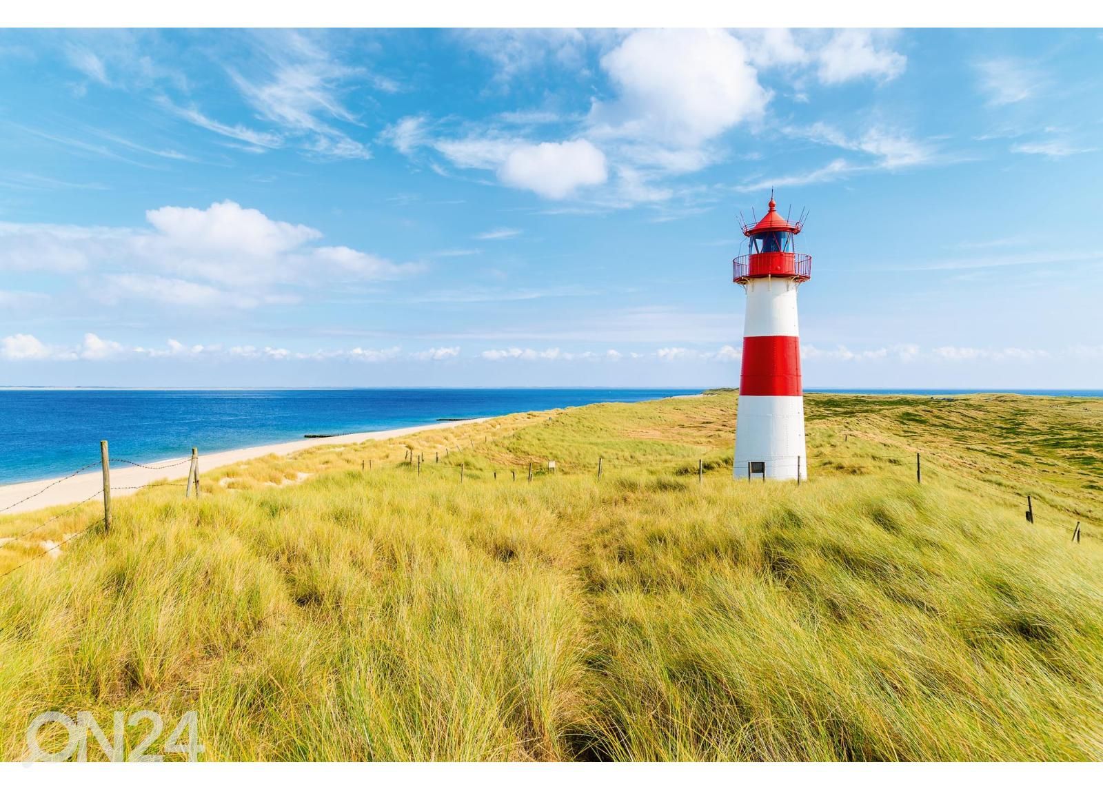 Fliis fototapeet Lighthouse On The Beach suurendatud