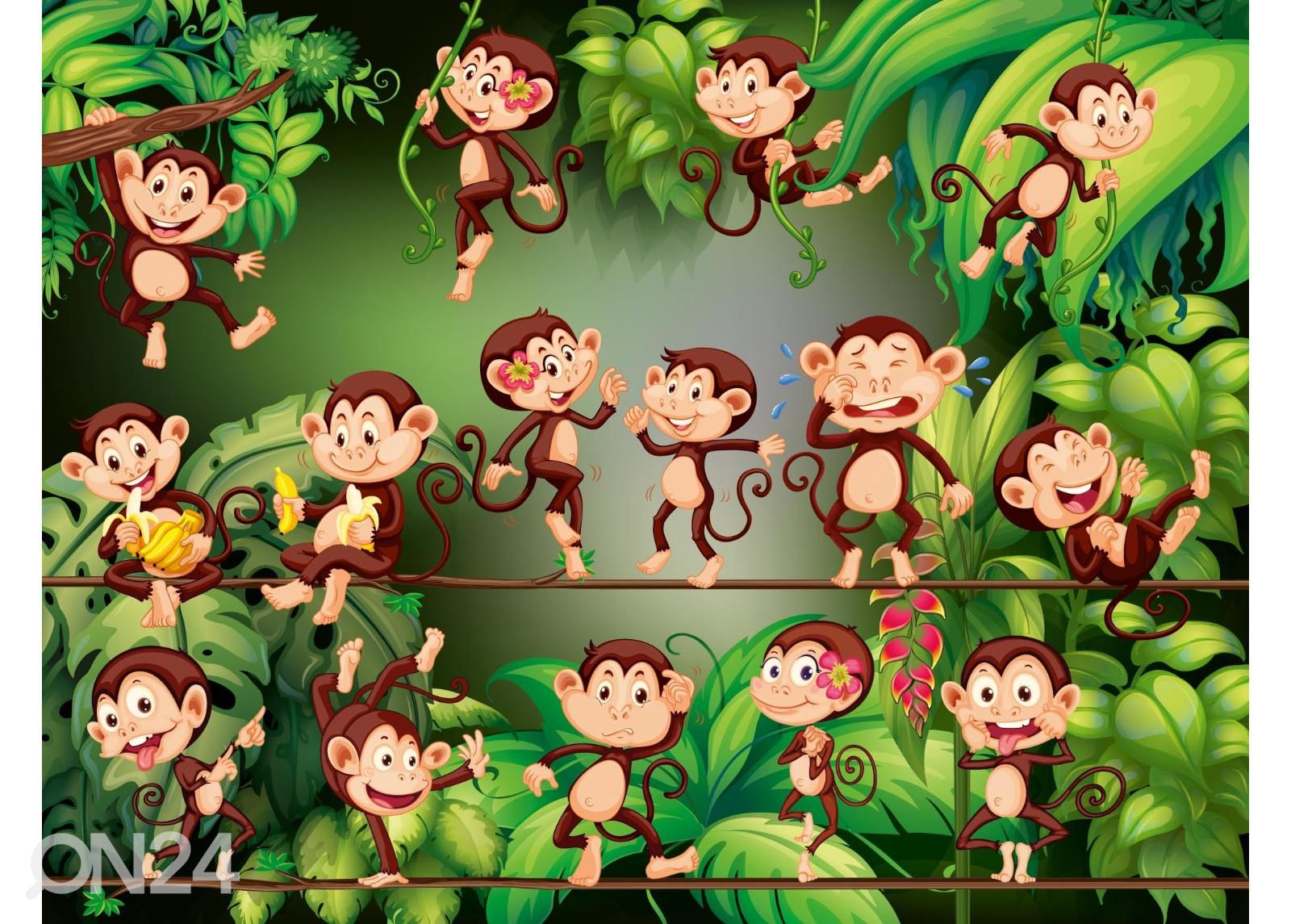 Fliis fototapeet Monkeys suurendatud