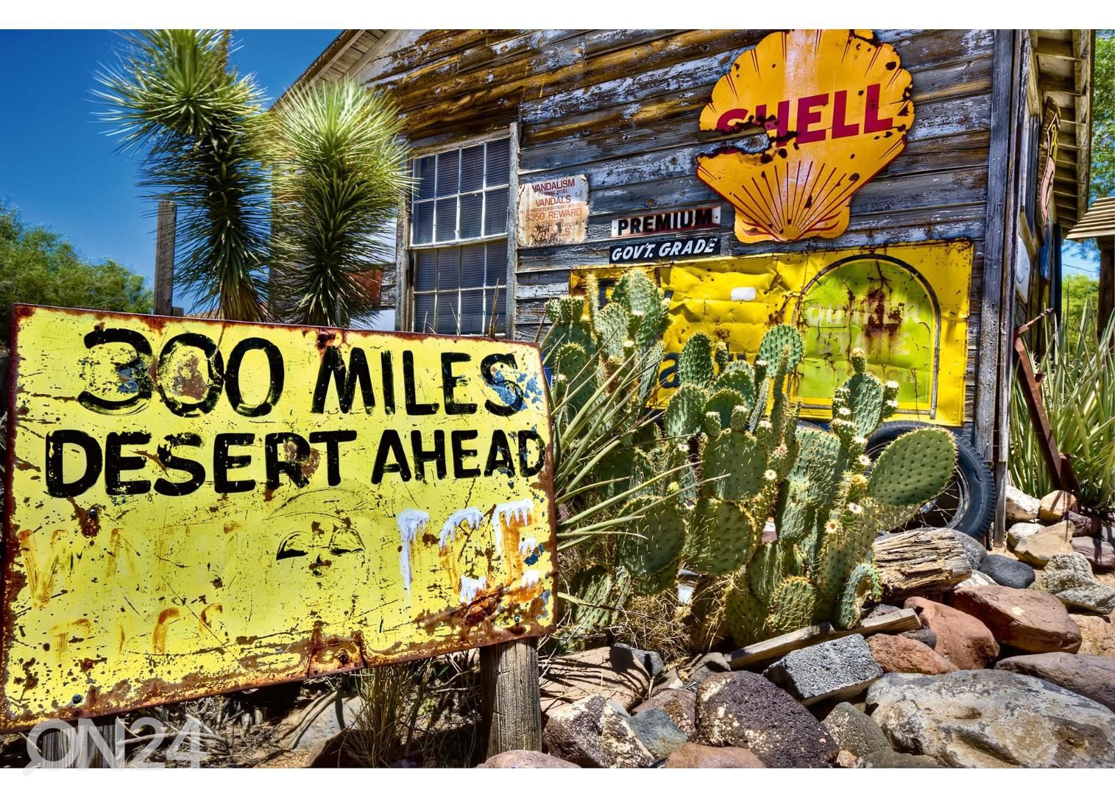 Fliis fototapeet Old Shell Station suurendatud