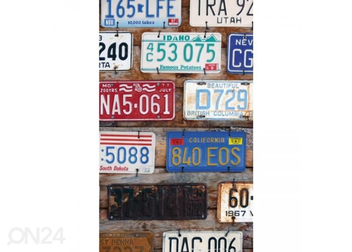 Fliis fototapeet Plate numbers 150x250 cm suurendatud
