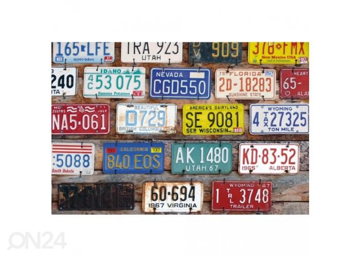 Fliis fototapeet Plate numbers 375x250 cm suurendatud