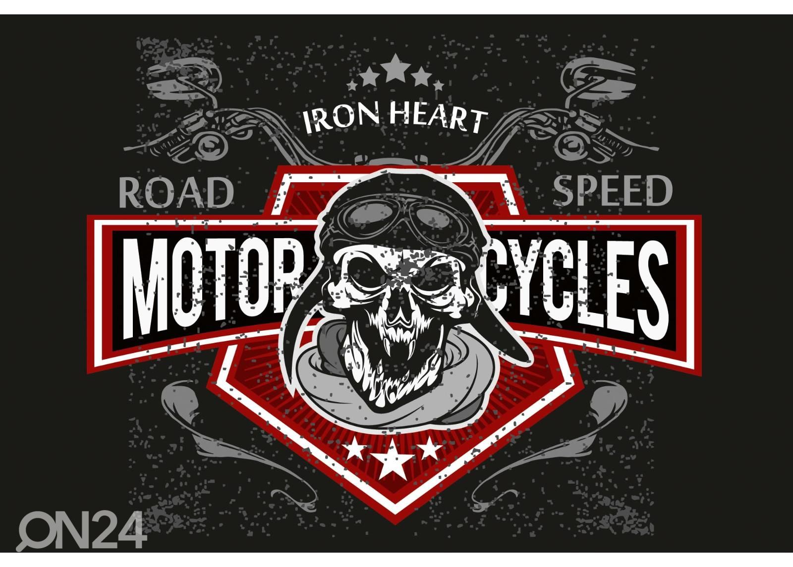 Fliis fototapeet Retro Biker Skull suurendatud