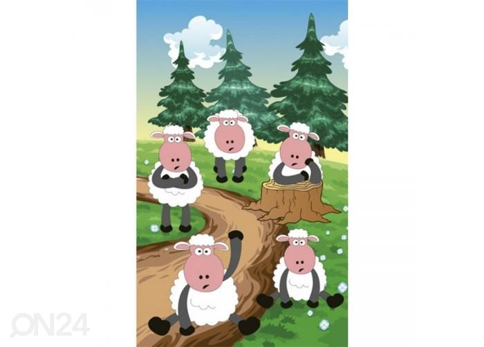 Fliis fototapeet Sheep 150x250 cm suurendatud