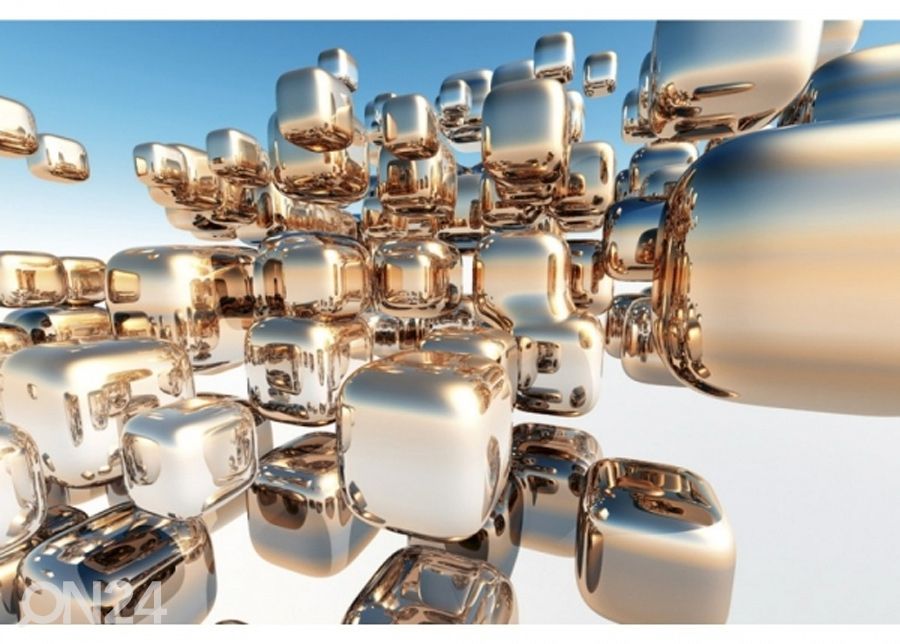 Fliis fototapeet Silver cubes 150x250 cm suurendatud