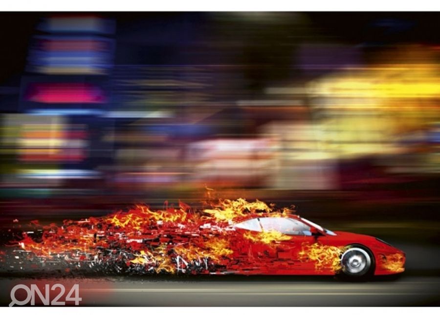 Fliis fototapeet Speeding car 225x250 cm suurendatud