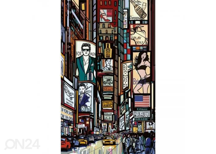 Fliis fototapeet Times Square 150x250 cm suurendatud