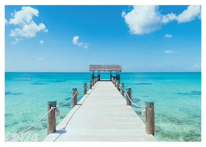 Fliis fototapeet Tropical Island Pier 416x290 cm suurendatud