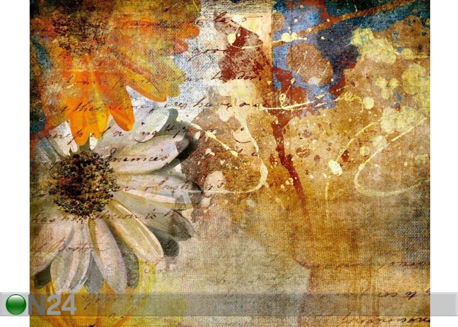 Fliis-fototapeet Vintage flowers 360x270 cm suurendatud